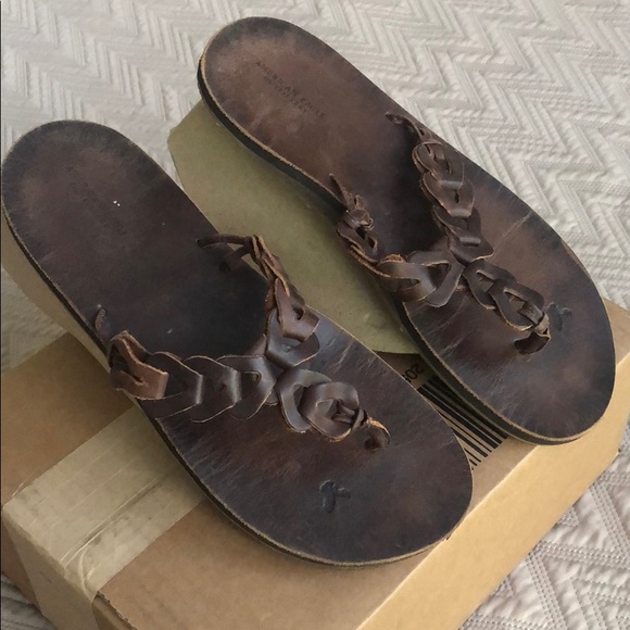 aeo leather flip flop